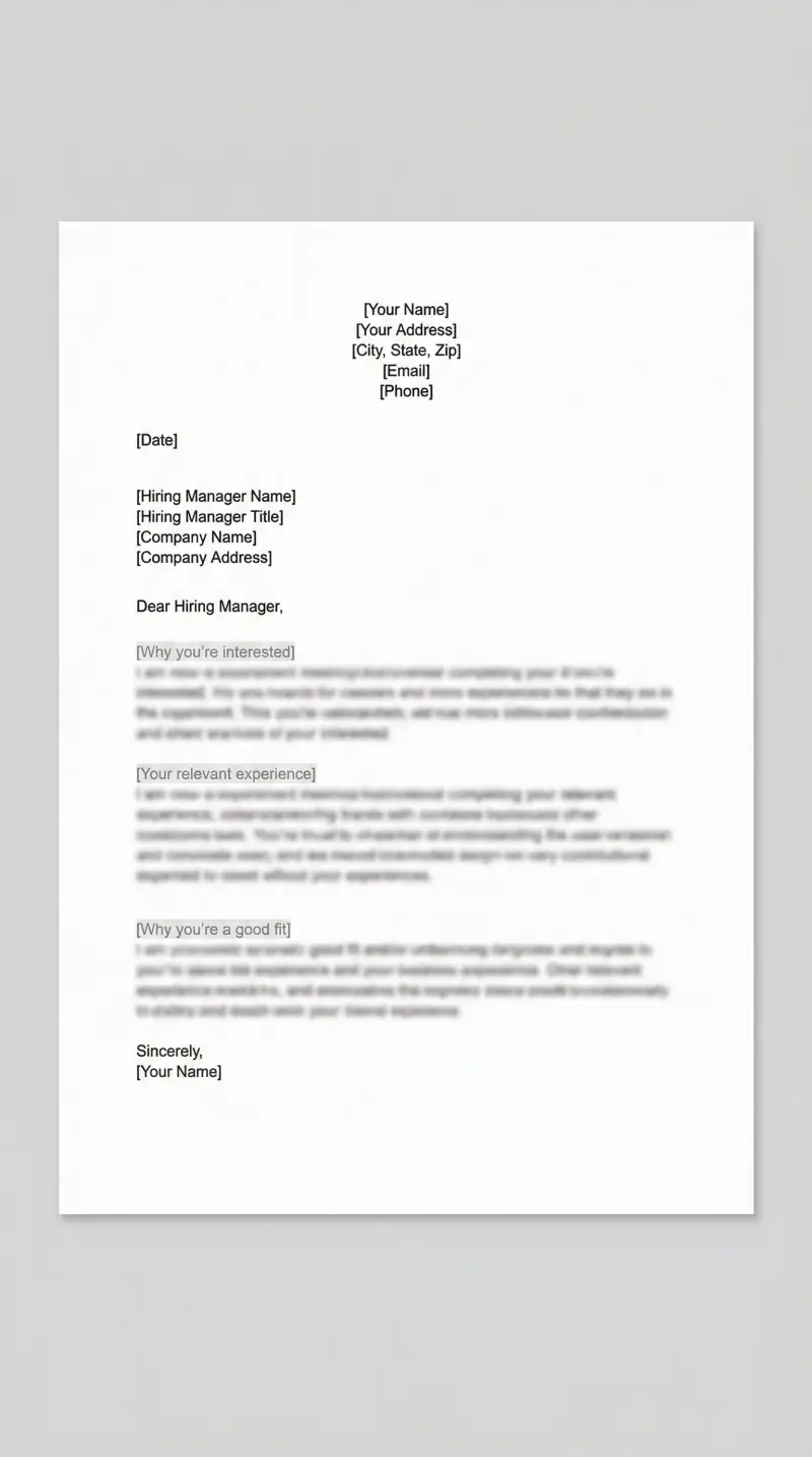 Preview of Cover Letter Template