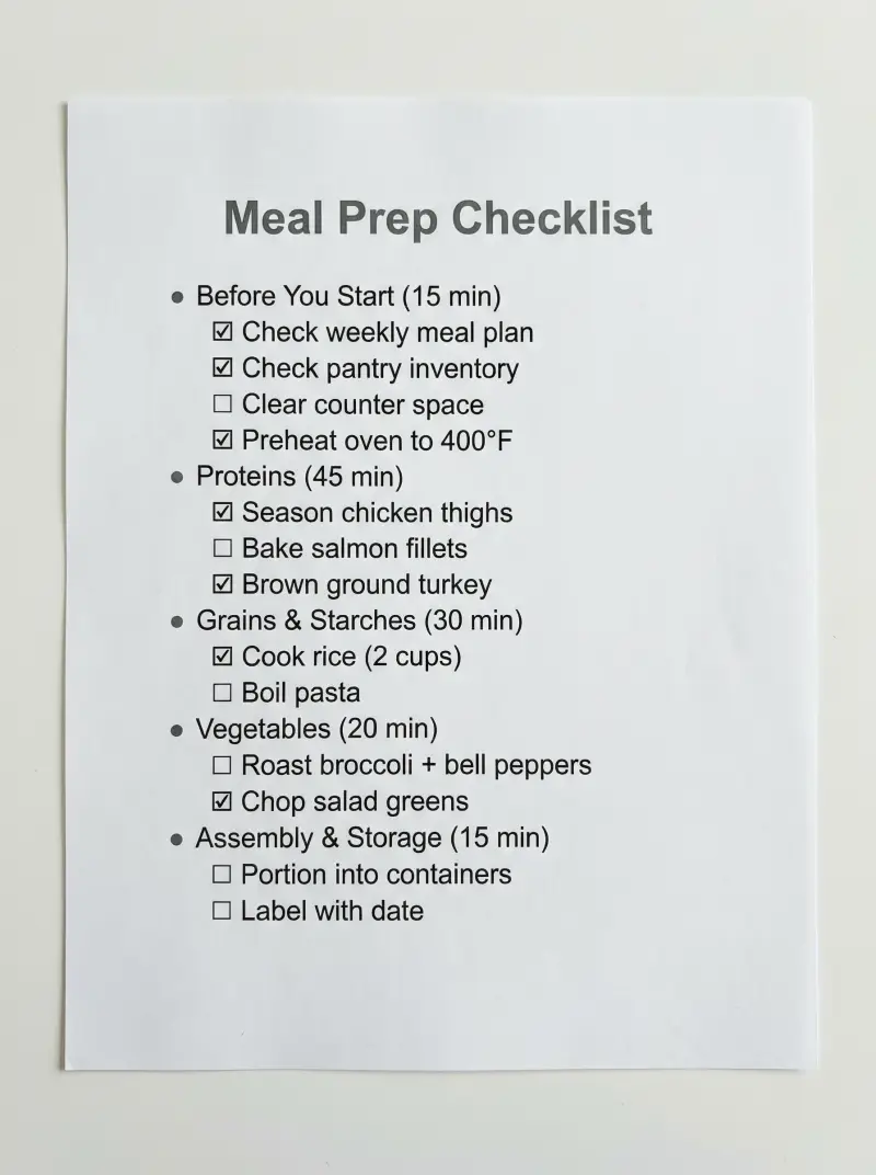 Preview of Meal Prep Checklist