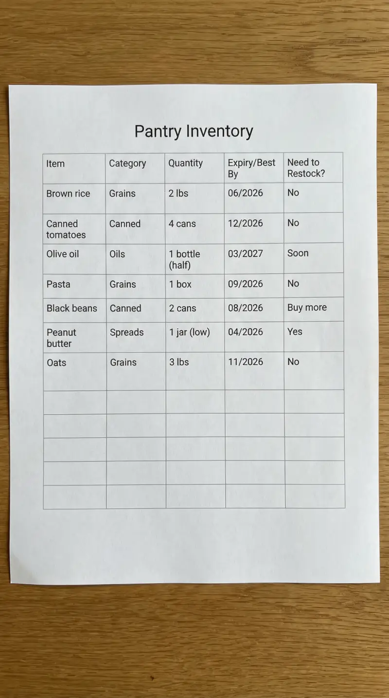 Preview of Pantry Inventory