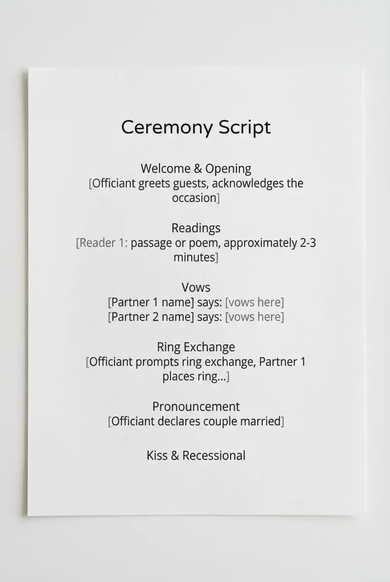 Preview of Ceremony Script Template
